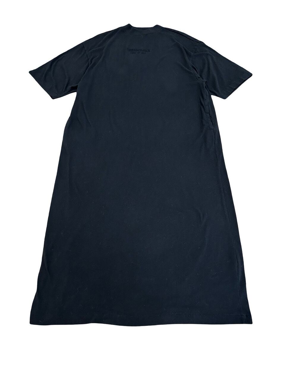 Essentials Fear of God Shirt Dress Womens 2XS Black Cotton Midi Short Sleeve